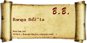 Banga Béla névjegykártya