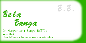 bela banga business card